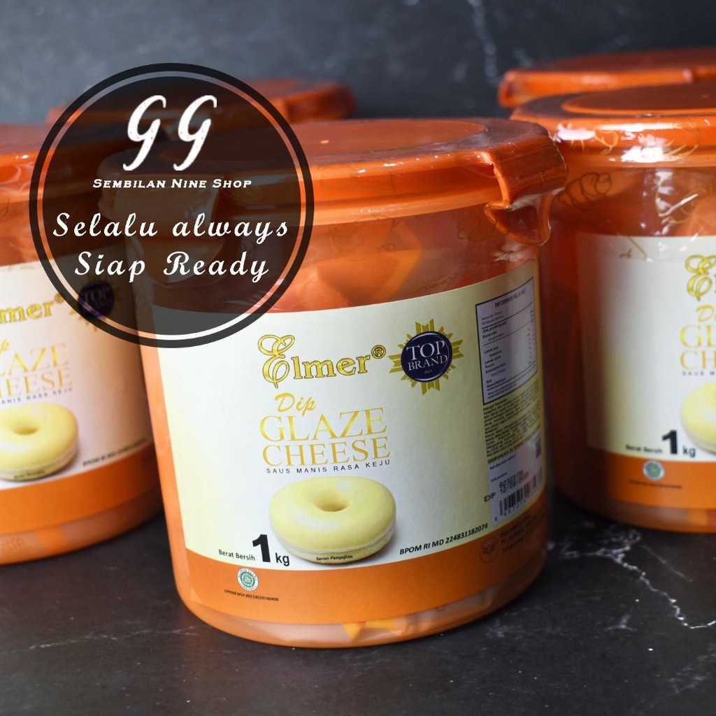 

Elmer Dip Glaze CHEESE 1 KG Glazing Keju Chese Saus Manis Donat Halal