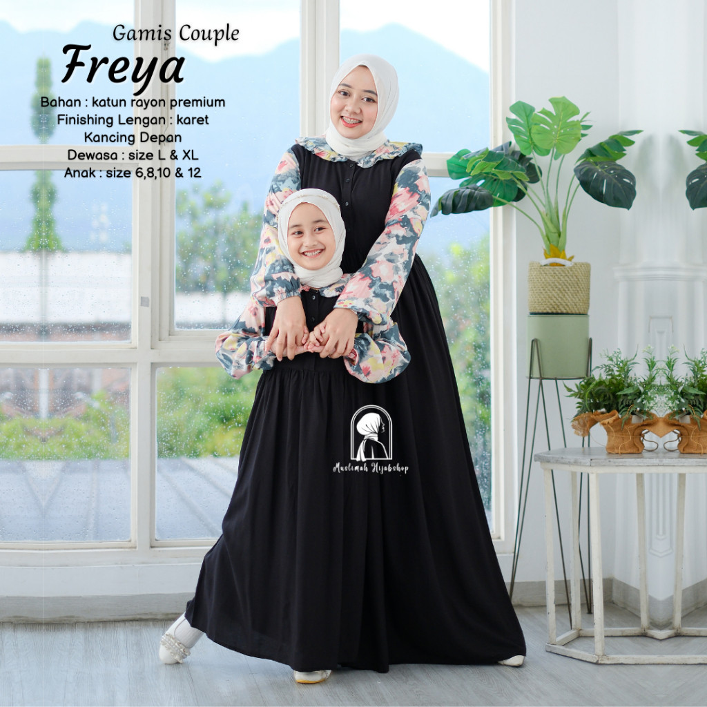 GAMIS COUPLE IBU ANAK FREYA - BAHAN KATUN RAYON PREMIUM - BEST SELLER