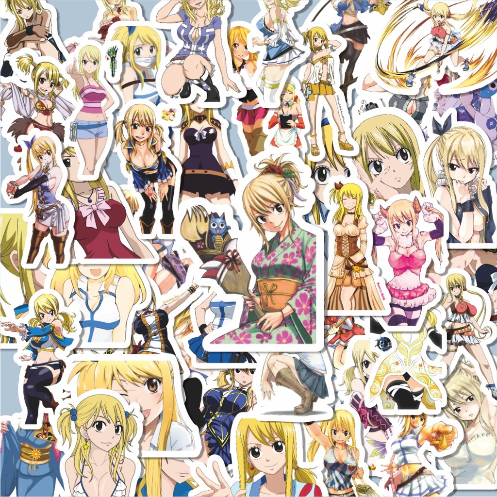 

100PCS Lucu Stiker Anime Series Fairy Tail Character Lucy Heartfilia Stiker Aesthetic Stiker Anti Air Stikers Berperekat Waterproof sticker decal buat Motor Helm Buku Journal Koper Casing HP Laptop Botol Minum Hadiah anak