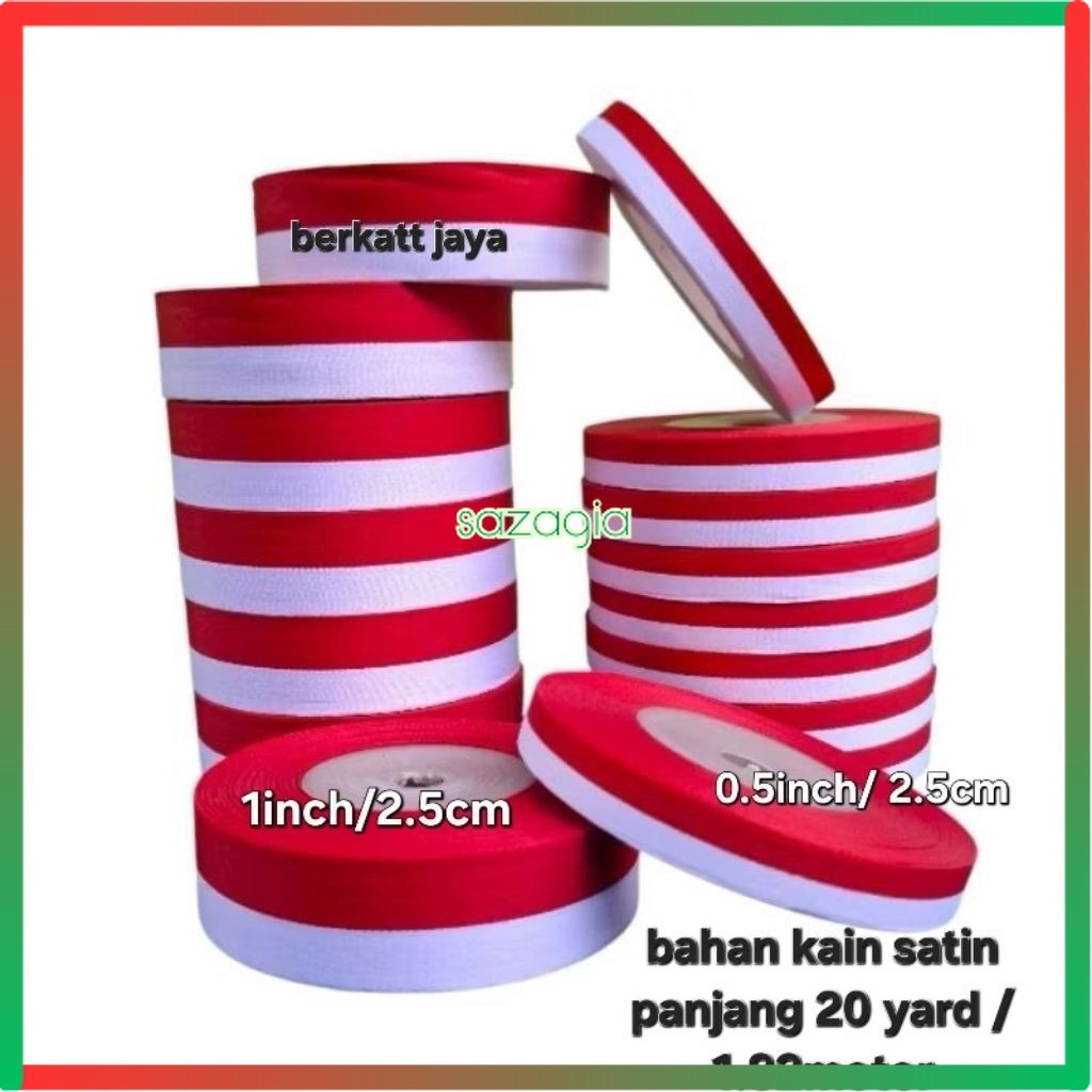 

Pita Roll Bendera kain Merah Putih Kemerdekaan 20 yard / pita merah putih 20 yard