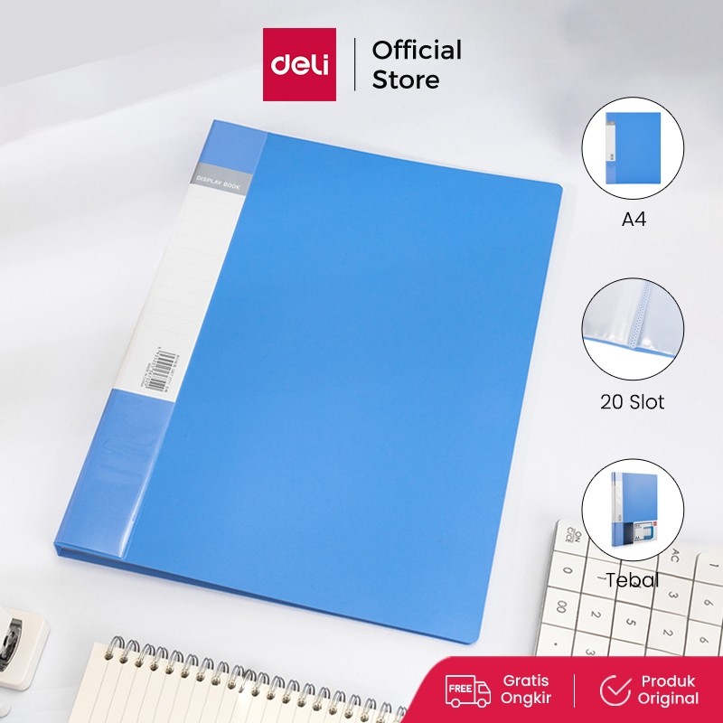 

Deli Display Book / Map Clear Holder Document Keeper A4 100 Pocket 500X