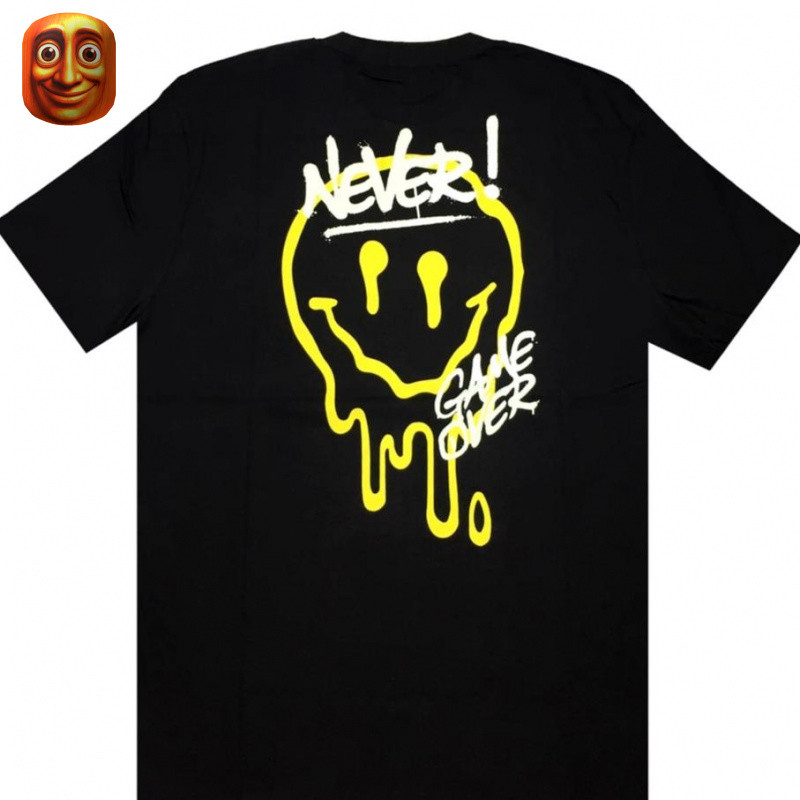 Kaos bermotif TC Sablon Digital Kaos Katun Premium Hitam | Desain Keren dengan Gambar Wajah Merata B