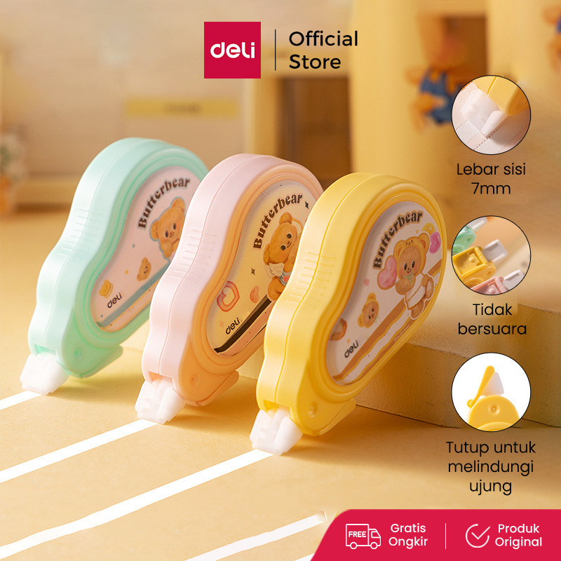 

Deli x Butterbear Correction Tape Tip X Kertas Tip Ex 12/20 meter Tahan Lama HY112 HY120
