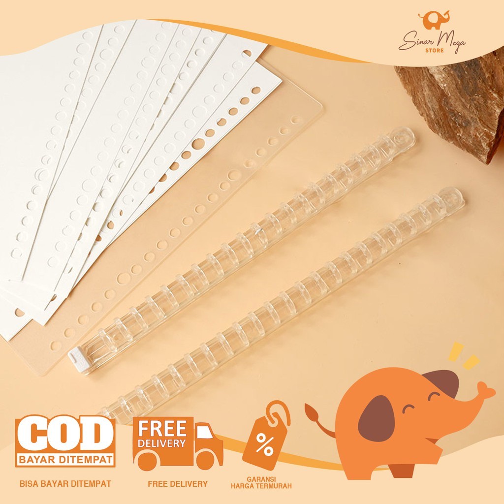 

Easy Clip DIY Binder Binding Strip Transparant / Spiral Ring Binder Plastik Bening Lucu Unik