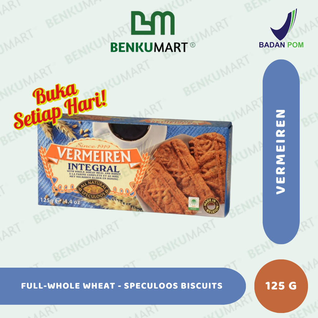 

Vermeiren Whole Wheat Speculoos Biscuits (125 gr) | Speculoos Biskuit | Biskuit Gandum