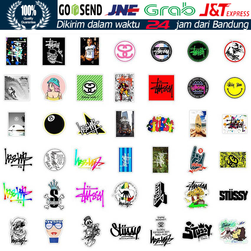 

Stiker Pack 50 Lembar Tahan Air Desain Grafiti Huruf Stussy Untuk Laptop Koper Helm dan Botol Minum