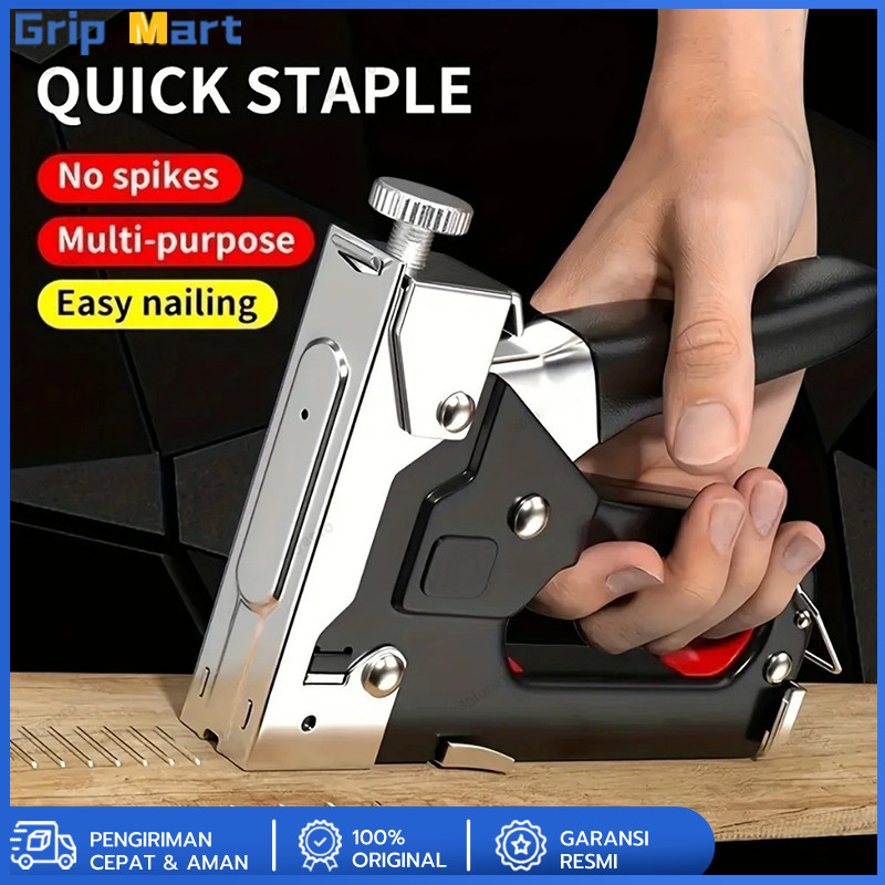 

[Gratis 600 paku] 4 In 1 Pistol Kuku Pistol Staples tembak jok motor/Stapler tembak kayu gun paku steples tembak 3 in 1 tacker Bisa 3 Jenis Staples - 1 set