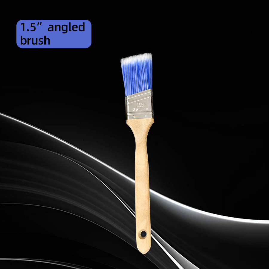 

1-piece value pac1.5-inch long wooden handle angled paint brush, industrial decoration furniture decoration DIY preferred brush.