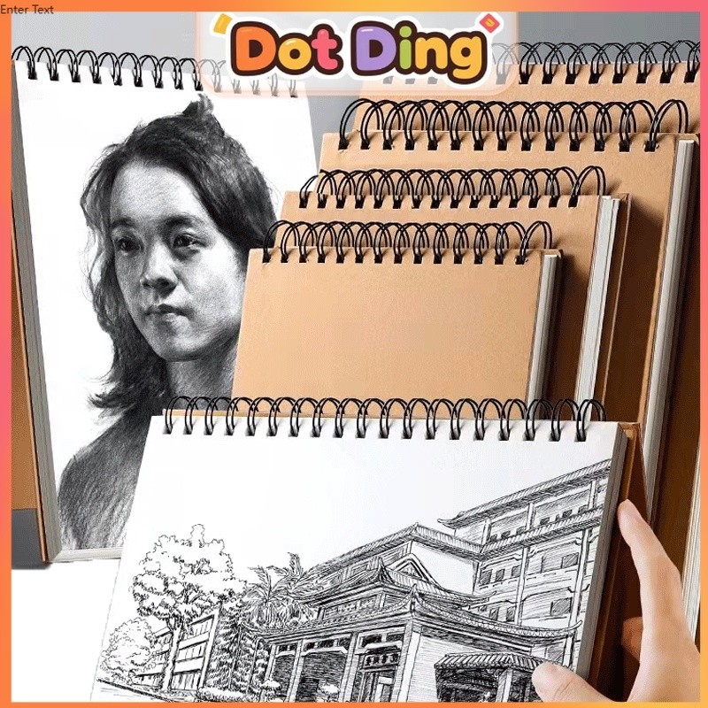

[DOTDING] ‌Sketchbook Seni A3/8K/A4/16K/A5 Spiral Buku Gambar Kertas Tebal 160GSM Cocok untuk Sketching Outdoor & Studio Art‌ H164