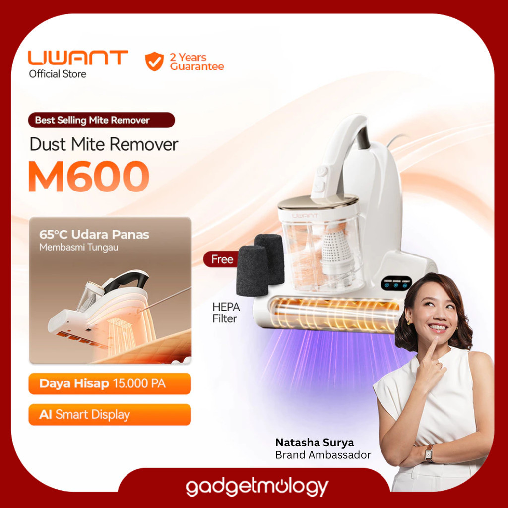 UWANT M600 - Dust Mite Vacuum 15Kpa Detektor Penyedot Debu Tungau Cangkir Ganda Mite Vacum Cleaner