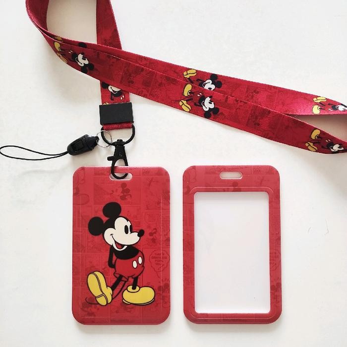 

BEST~[Terlaris] AKKY02 ID Card Holder Name Tag Lanyard Kalung Wadah Kartu Identitas Cute Disney Lucu Donald Daisy Duck Mickey Minnie Mouse Tali - Mickey Mouse