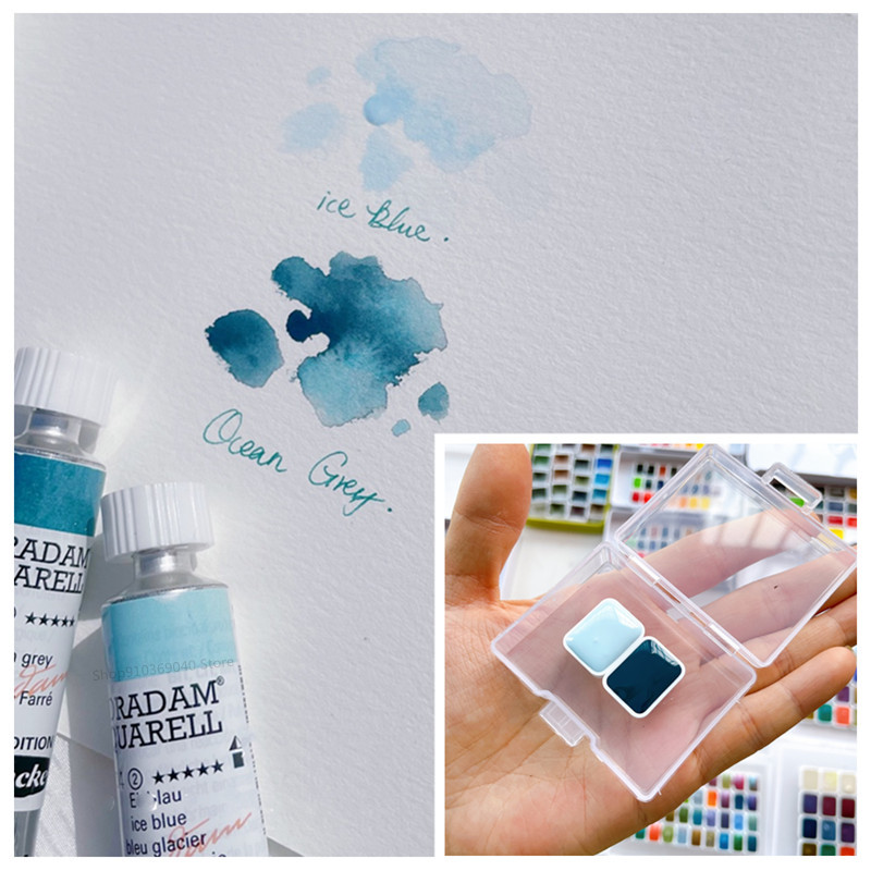 

Schmincke Limited Precipitation Color Master Watercolor Paint Sub-pack 0.5/1ML Marine Gray Ice Blue Painting Art Supplies