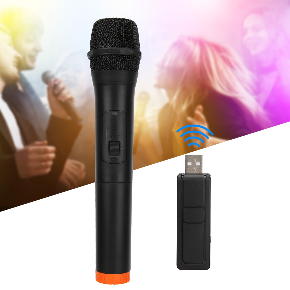 Black ABS Plastic Professional Universal Handheld VHF Wireless Microphone USB Reception Mic Universa
