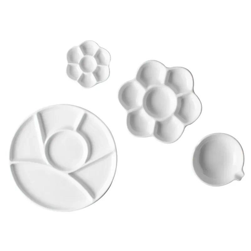 

Round Flower Ceramic Palette For Watercolor Gouache Painting Plum Flower Palette Art Supplies
