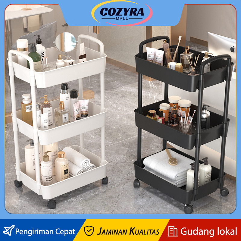 

Rak Plastik 4 Tingkat Multifungsi dengan Roda | Rak Serbaguna Persegi untuk Dapur, Toilet & Kamar Mandi - Portable & Anti Karat