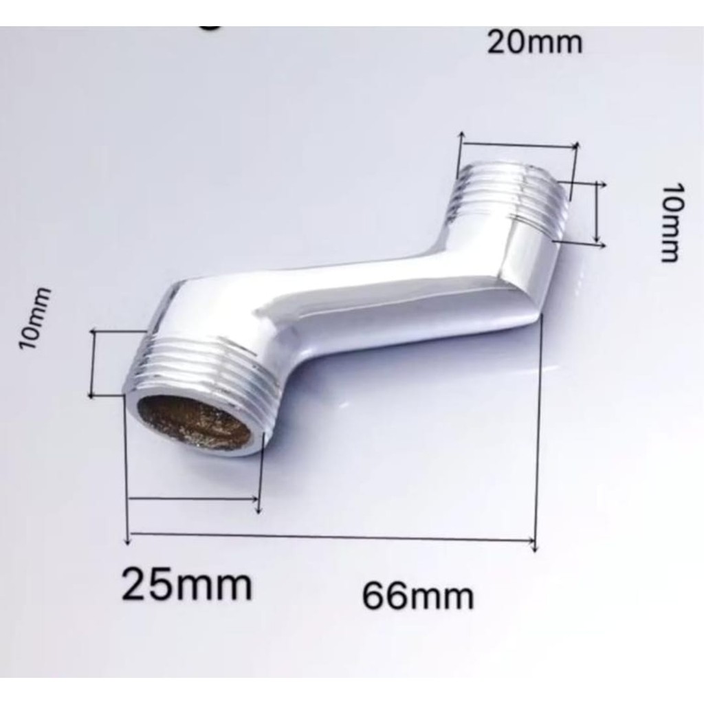 double nepel kuningan panas dingin panjang 370 fitting kran bathtub 1/2 ke 3/4