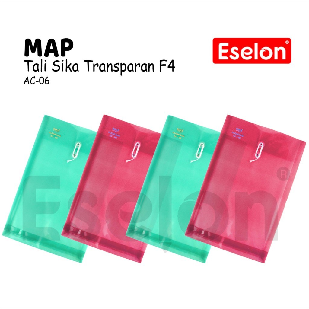 

♚1buah Map Plastik Folio Tali/ Map Tali Plastik Warna Transparan F4♚