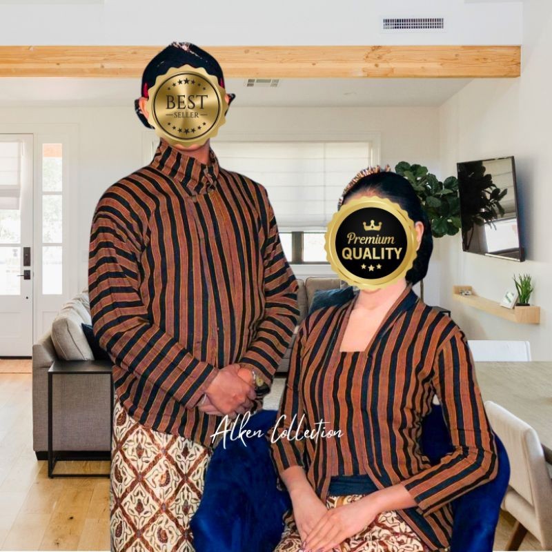 Ready Siap Kirim Baju Adat Jawa Lurik Dewasa Pria Baju Lurik Adat Jawa Dewasa Wanita Kutubaru Wanita