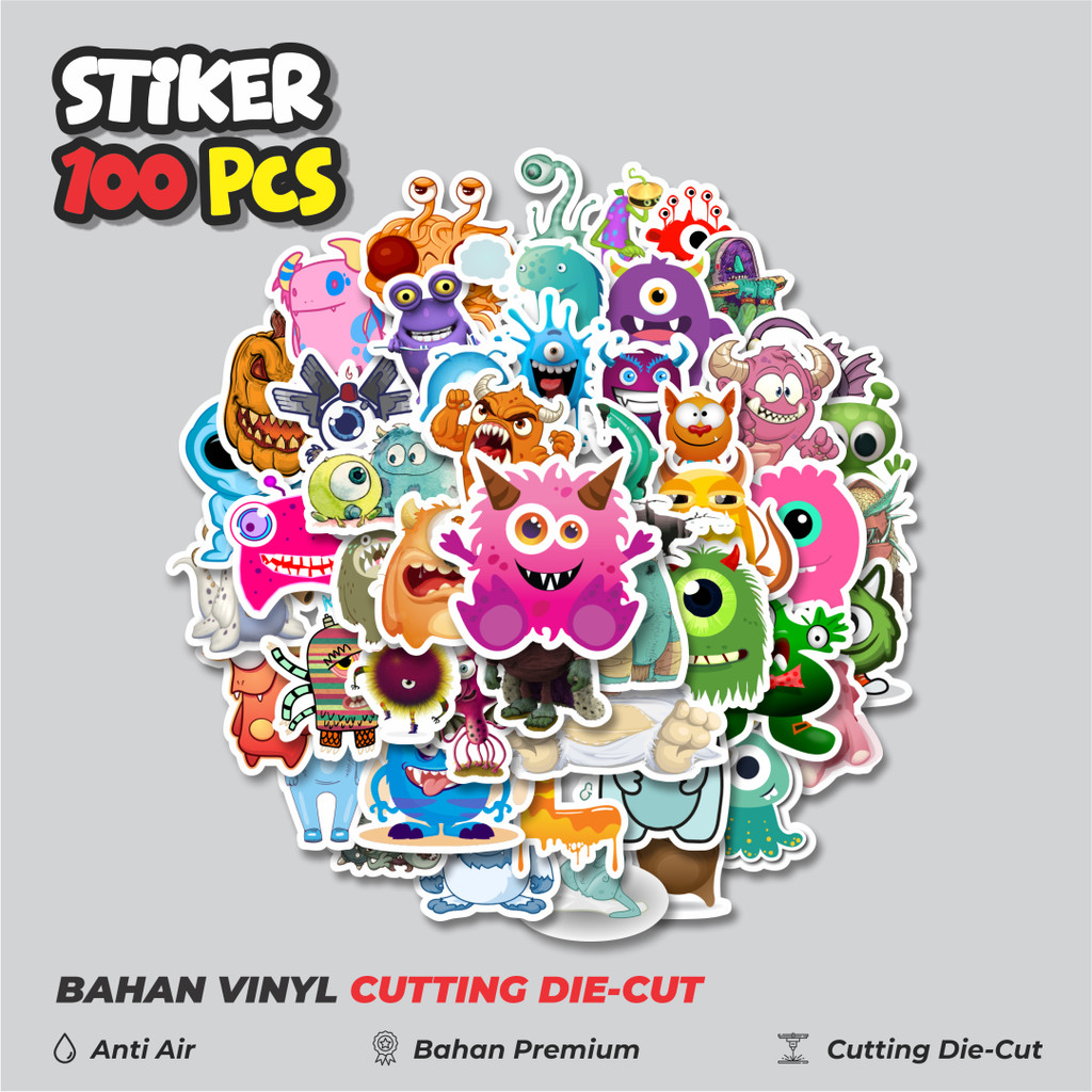 

Terbaru! 50 pcs Stiker Monster Art Illustration Karakter Mix 6 Dekorasi Lucu Kreatif untuk Notebook, Skateboard, HP