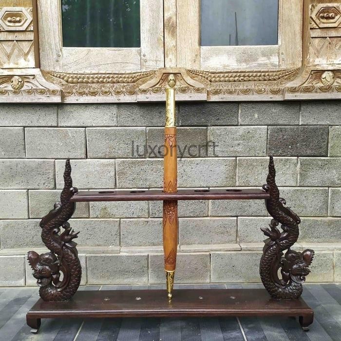 Jagrak Dudukan Pusaka Motif NagaRaja Ukiran Istimewa