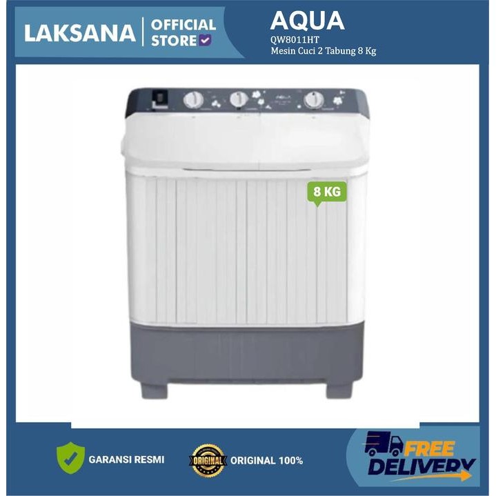 AQUA QW8011HT Mesin Cuci 2 Tabung 8 Kg QW-8011HT