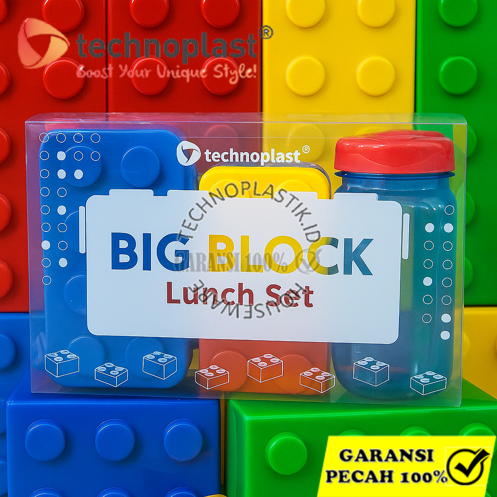 TECHNOPLAST Big Block Lunch Box Set/Tempat Makan Block Set
