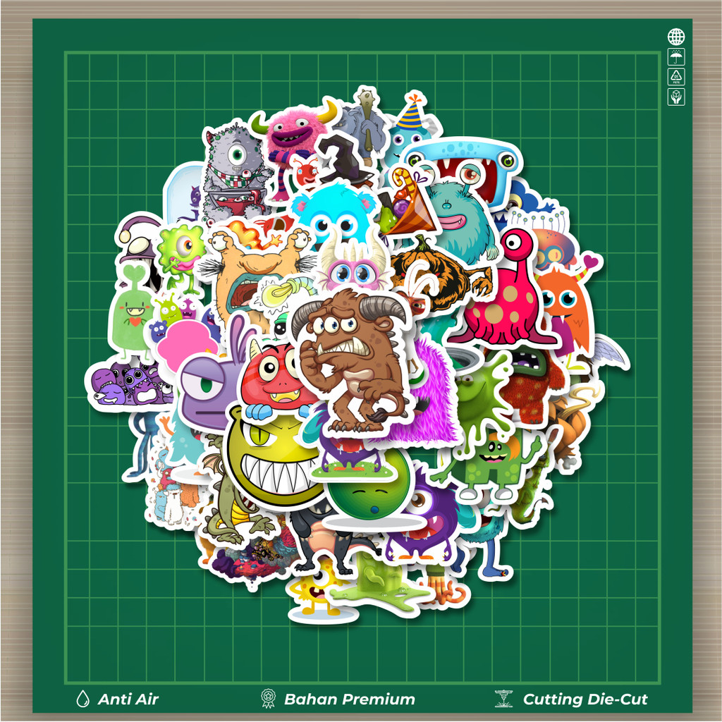 

HOT 50 PCS STIKER Stiker Monster Art Illustration Karakter Mix 5 Stiker Fashion Cars Decal Dingin Kartu Album Custom Vinyl Anti Air- Sticker Aesthetic Buku Journal Koper Casing HP Tablet Laptop Helm Motor Botol Minum