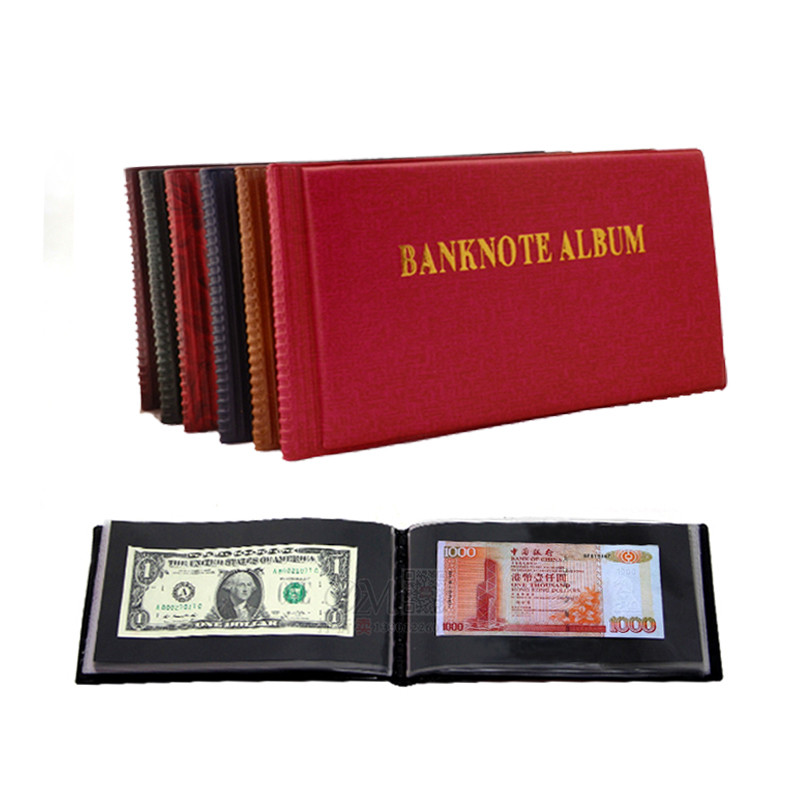 

20 pages, can store 40 open banknote albums, Paper money currency stock collection protection stamp album