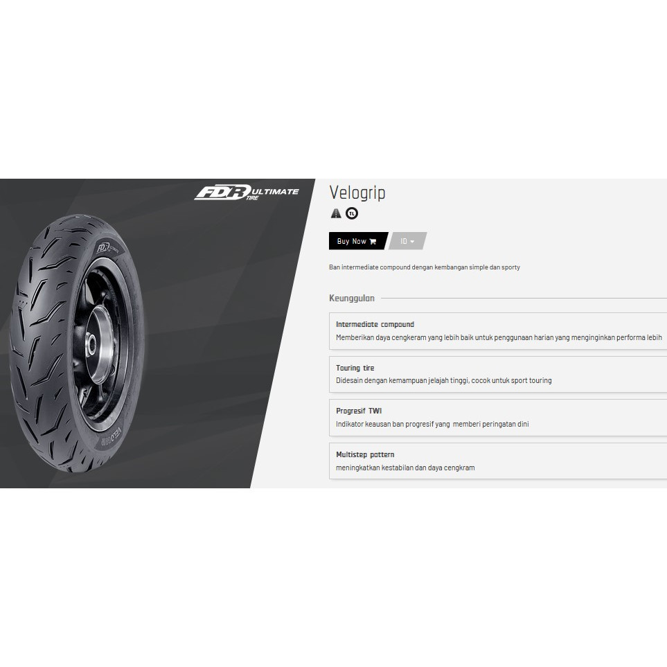 BAN LUAR SEPEDA MOTOR FDR VELO GRIP ORIGINAL MATIC RING 12