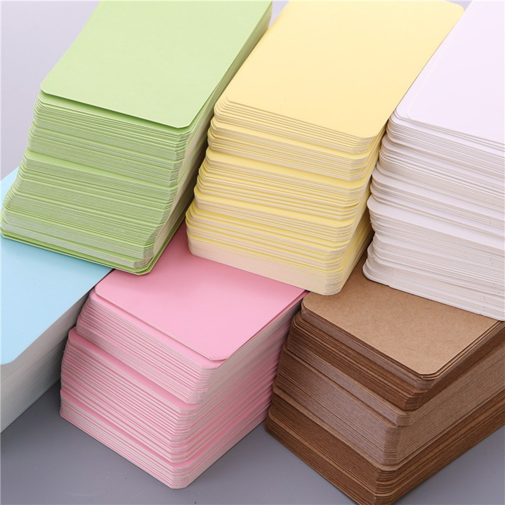 

20/50/100pcs Color Kraft Paper Card Retro Double Sided Word Card DIY Postcard Gift Greeting Invitation Card Note Message Card