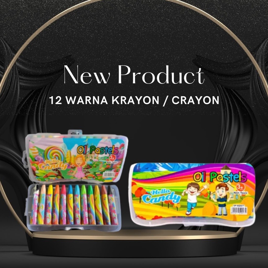 

Crayon Oil Pastel 12 Warna Set Alat Mewarnai Menggambar Anak