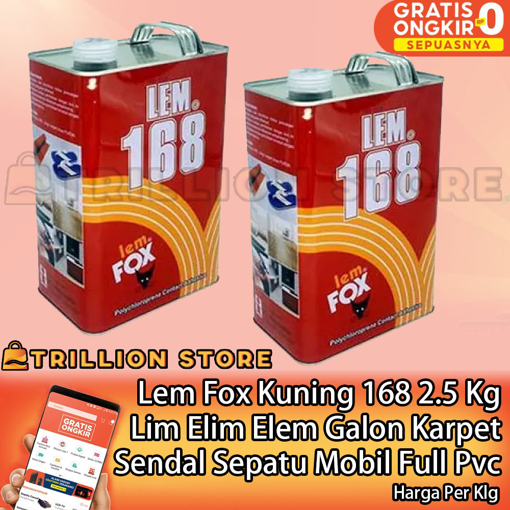 

Lem Fox Kuning 168 2500 Gram 2.5 Kg Lim Elim Elem Galon Karpet Sendal Sepatu Kulit Kayu Karet Jok Mobil Tempelan Lempox Lemfox Kertas Hpl Karet Kaleng Aibon Tape ANN Tap Aybon Serbaguna