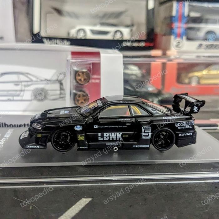 EX99... Diecast CM Model LB Nissan Skyline  ER34 R34 Silhoutte Black