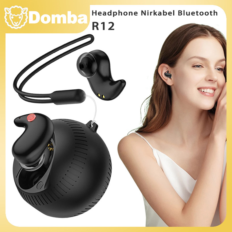 Earphone Nirkabel Bluetooth R12/Tahan Air IPX5/Bentuk Bola Kecil/Earphone In-Ear Terjemahan Real-Tim