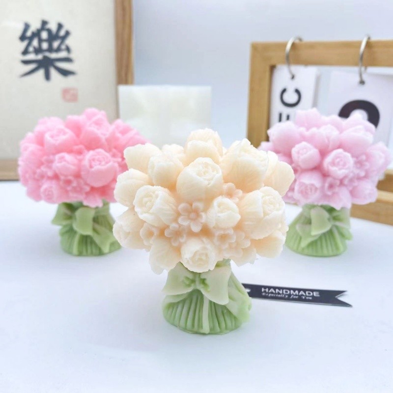 

Tulip Bouquet Silicone Candle Mold DIY Lavender Aromatherapy Candle Gypsum Resin Craft Mold Chocolate Cake Baking Tool