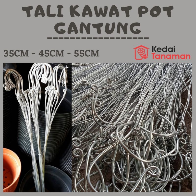 Tali Kawat Pot Bunga Gantung - Kawat Gantung Pot Bunga