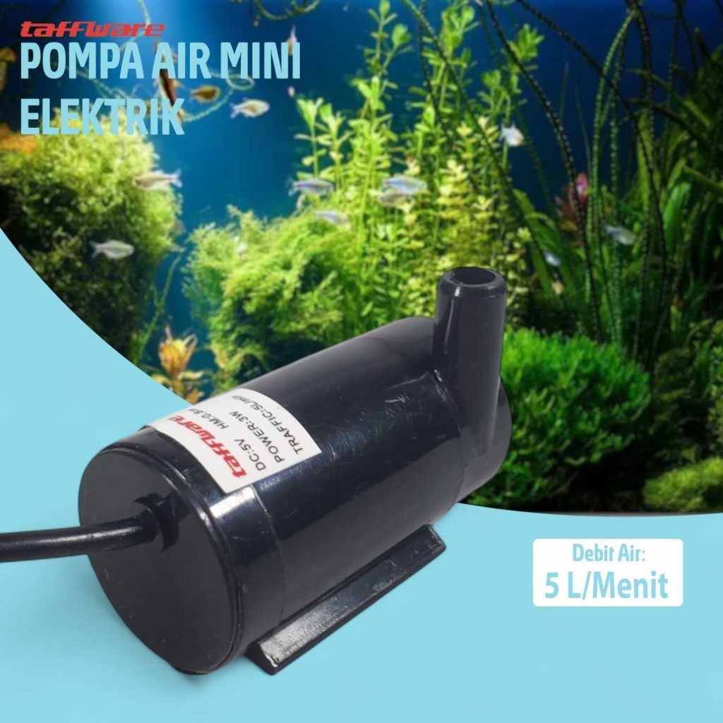 Pompa Celup Mini Taffware PUM525, Pompa Air Submersible USB 5V, Pompa Akuarium

