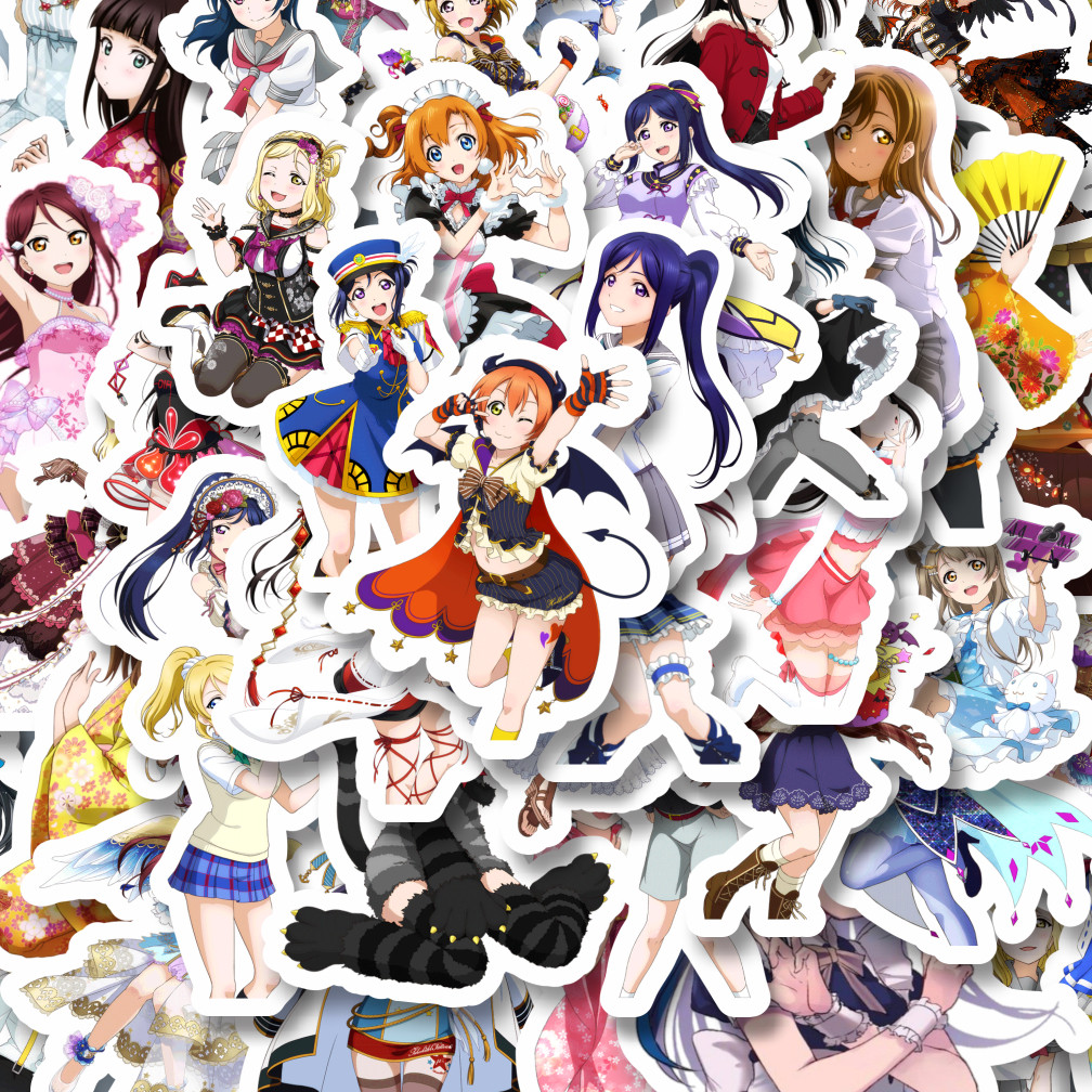 

100PCS Lucu Stiker Anime Series Love Live Character Mix 3 Stiker Aesthetic Stiker Anti Air Stikers Berperekat Waterproof sticker decal buat Motor Helm Buku Journal Koper Casing HP Laptop Botol Minum Hadiah anak