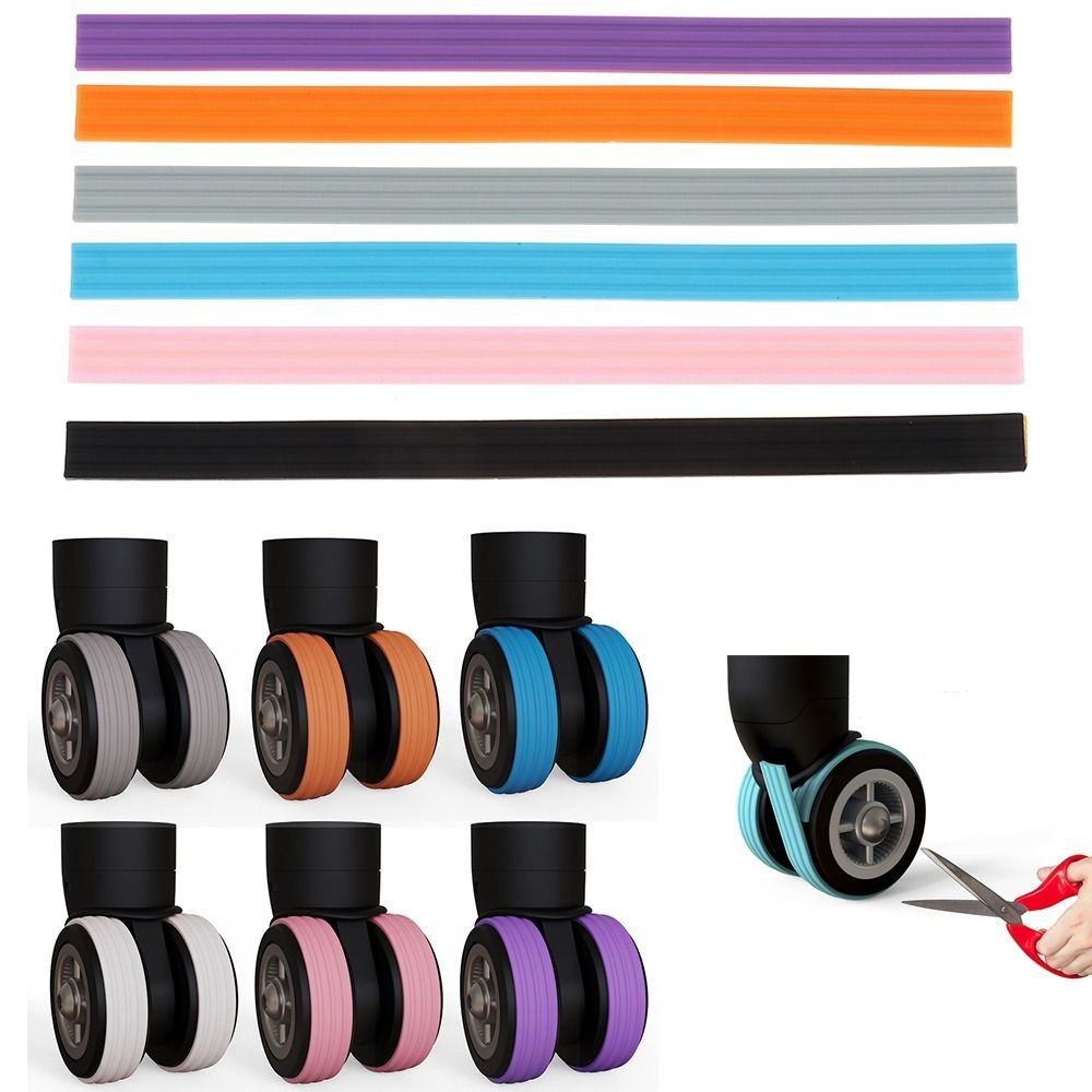 Croppable Luggage Wheels Protector Stickers Luggage Suitcase Wheels Cover Reduce Noise Wheels Sleeve