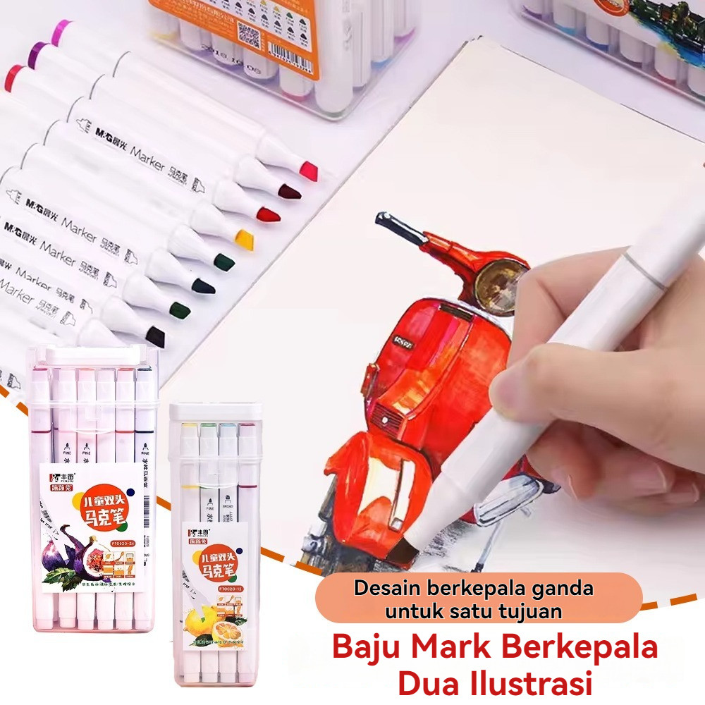 

Ququ Spidol Set 12/24Warna Sketch Marker Spidol Warna 2in1 Spidol Sketsa Double Tip Dasar Berkepala Dua Lukisan Pensil Cat Air Seni