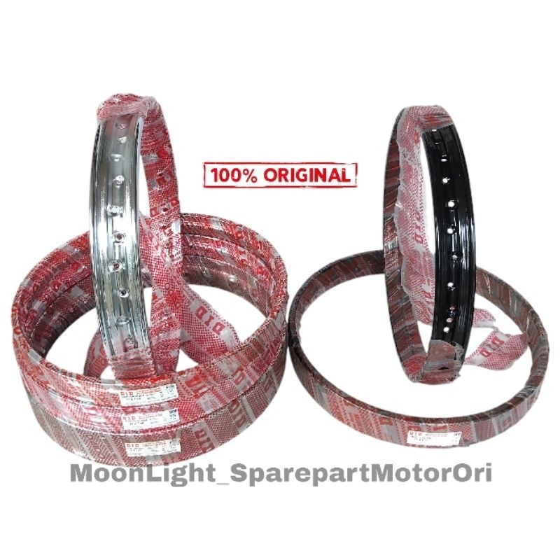 LUNDONGSHOP VELG RING RIM 17 SUPRA GRAND SMASH VEGA DID 120-17 140-17 160-17 CHROME HITAM PELEK PELA