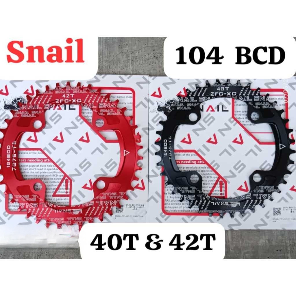 Chainring Snail 32T 34T 36T 38T BCD 104 BCD narrow wide untuk single chainring sepeda 104BCD not dec