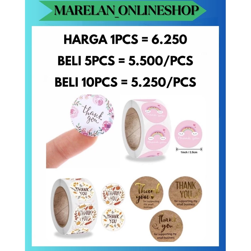 

MOS STICKER THANK YOU TEMPEL MOTIF LUCU / STIKER UCAPAN TERIMAKASIH BULAT ROLL