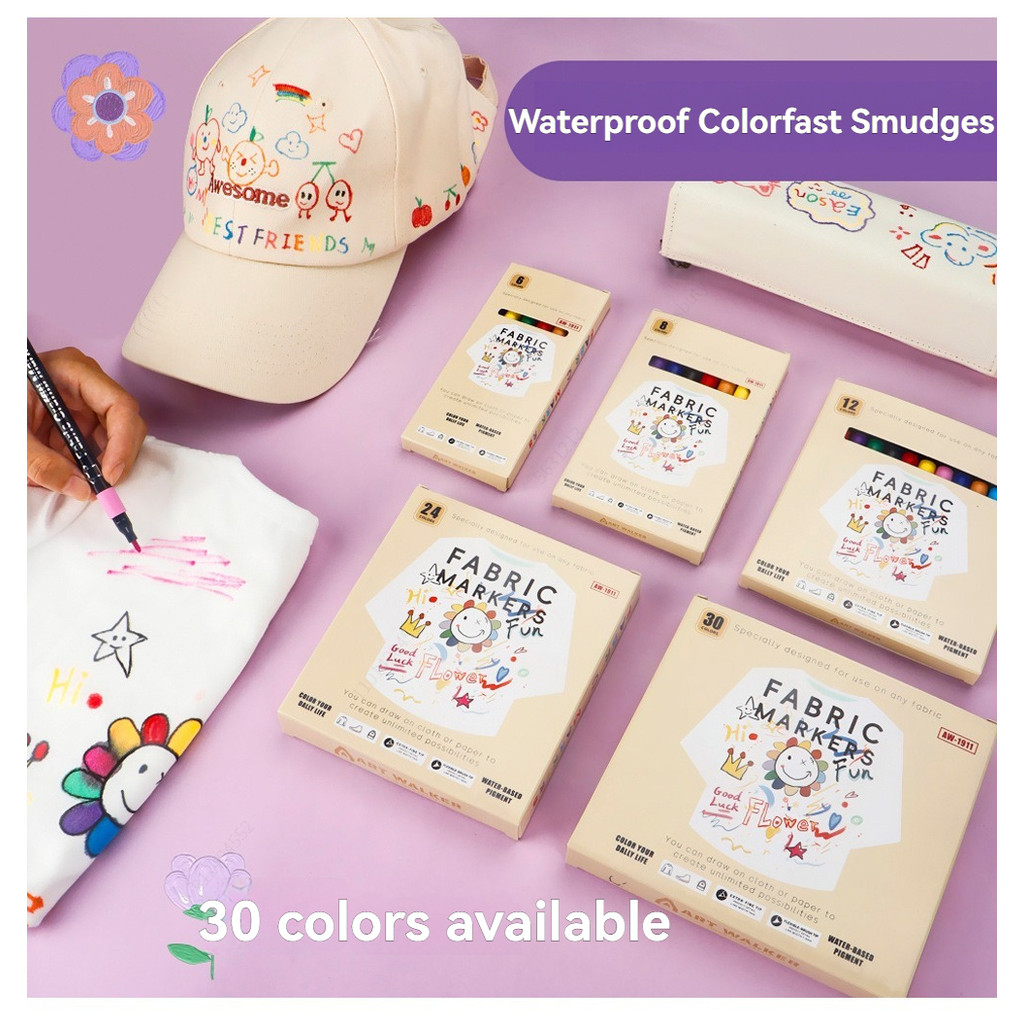 

6-30 Acrylic Paint Markers Pen, Waterproof, Never Fade Quick Dry ,Fabric Markers for Textile,Fabric,Canvas DIY Art Supplies