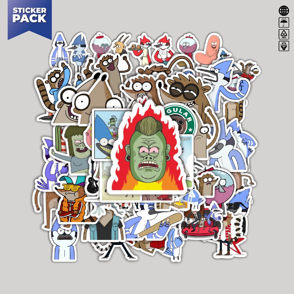 

[100PCS]Stiker Pack Stiker Kartun Series Reguler Show Aesthetic Vinyl Anti Air Dekorasi Sticker Laptop Buku Journal Koper Helm Casing HP Gitar Helm Skateboard