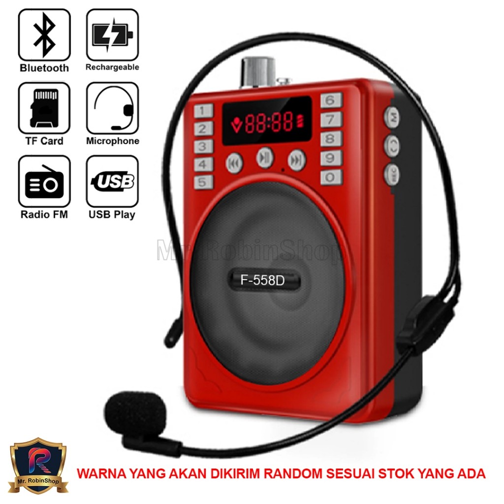 Speaker Pinggang F-558D MIC Tour Guide Guru Mengajar Pengeras Suara