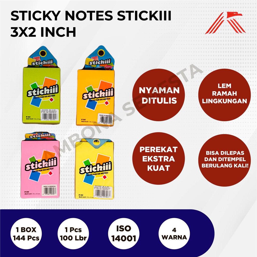 

Sticky Notes 3x2 Warna Highlighter / Cyber HP