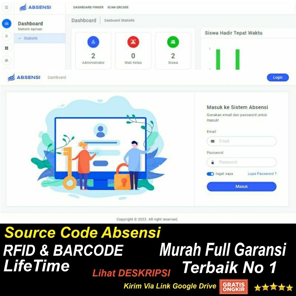 Source Code Absensi RFID & BARCODE berbasis Website BGC