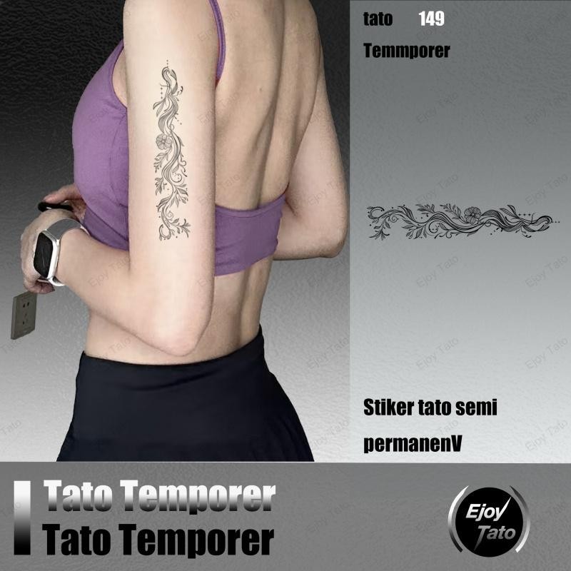 EjoyTato Tato Temporer Bunga Tato Dayak Temporer,Untuk Pria Danwanita,Anti Air Dan Keringat,Beauty C
