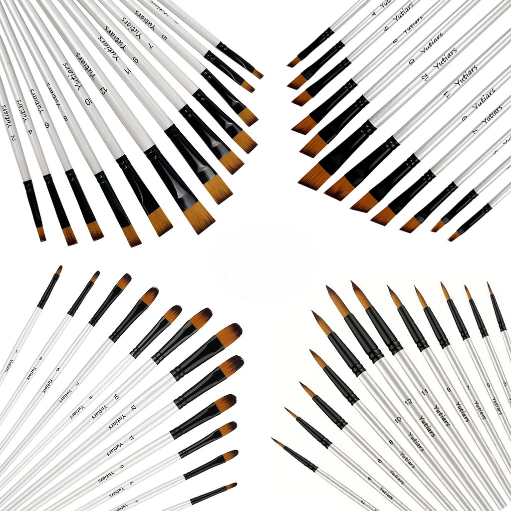 

12 Pcs/set Nylon Hair Wooden Handle Watercolor Paint Brush Pen Set Learning DIY Oil Acrylic Painting Art Paint Brushes Supplies